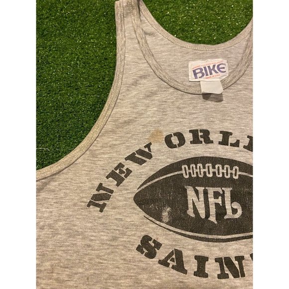Women's Vintage Bike NFL New Orleans Saints Tank Top t-shirt large gray - Picture 5 of 9